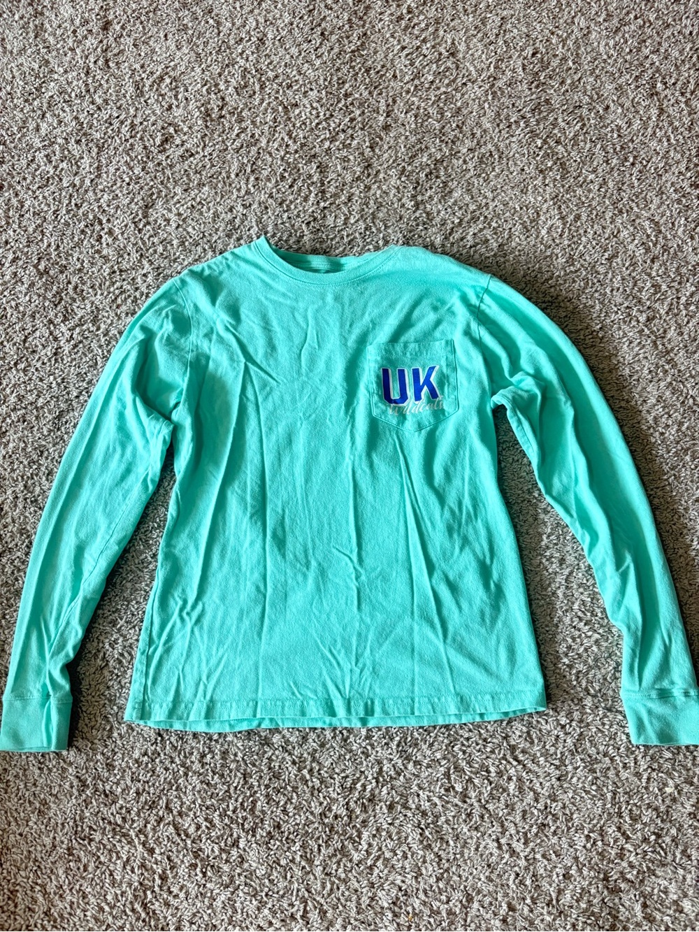 Top of the World Mint Green Long-Sleeve Tee with UK Chest Graphic